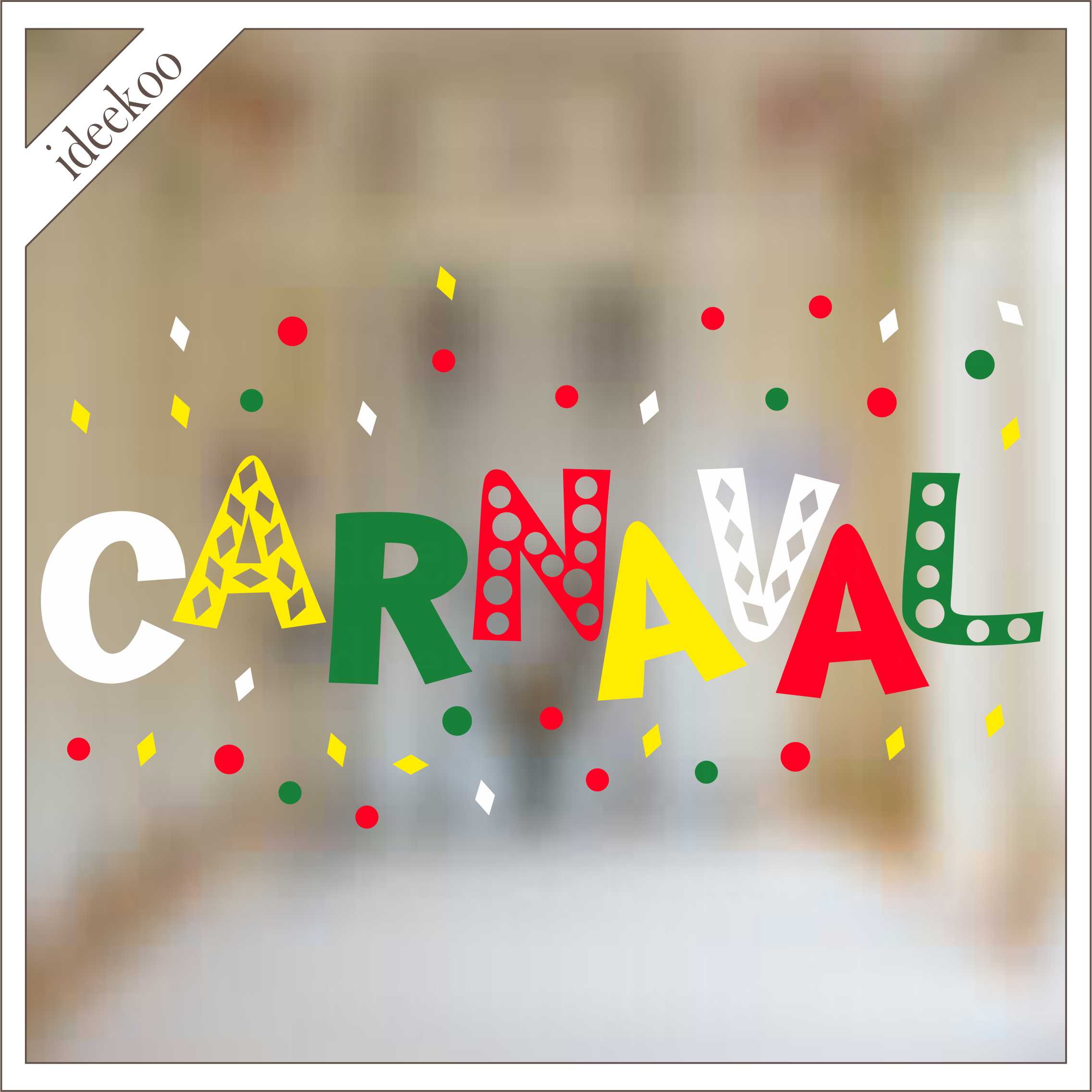 carnaval sticker, carnavalssticker, herbruikbare raamsticker carnaval, vastelaovend