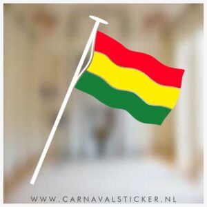 Carnaval sticker vlag roog geel groen, Carnavalsvlag