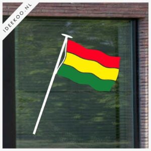 Carnaval sticker vlag roog geel groen, Carnavalsvlag