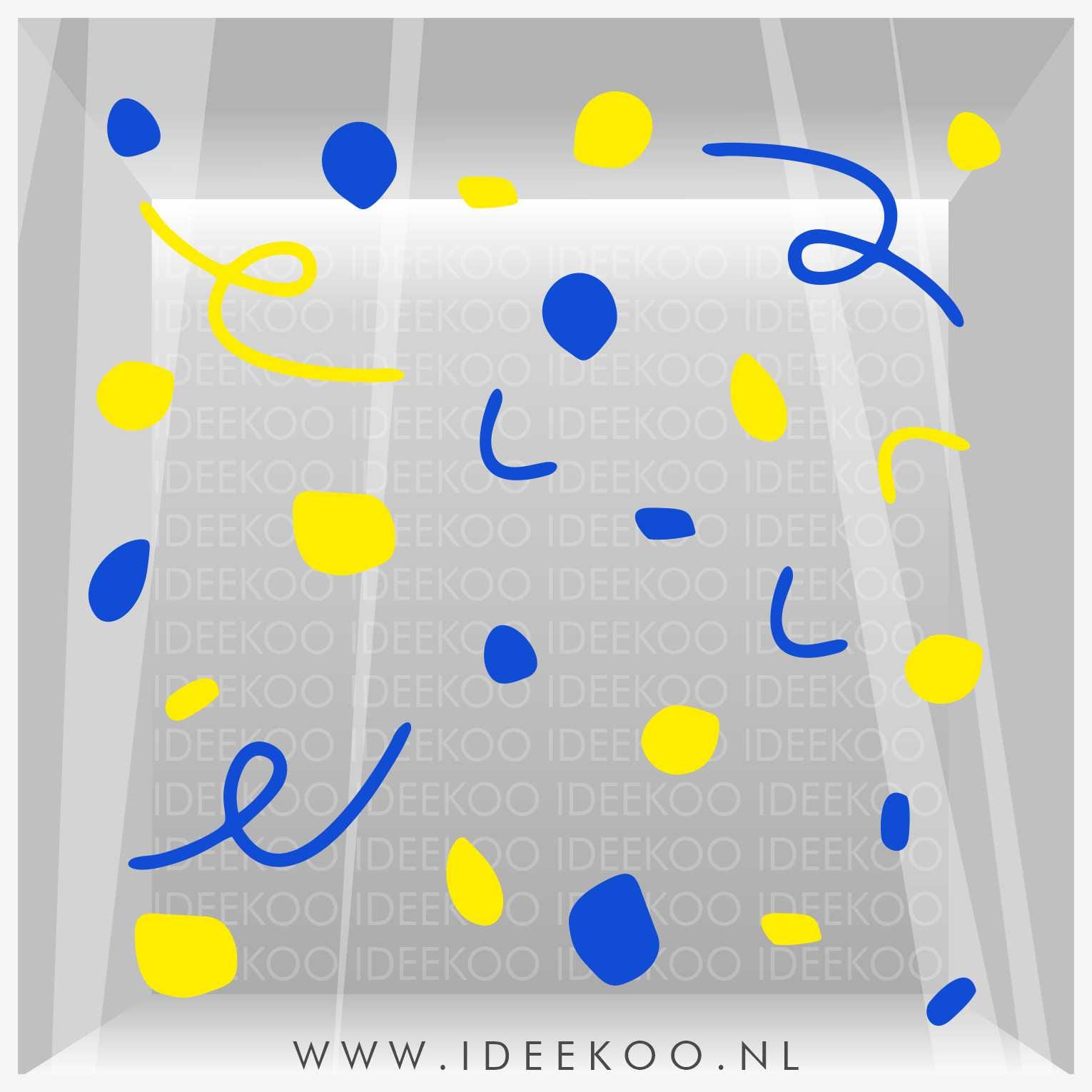 Confetti speels blauw geel ’t Waoterrijk