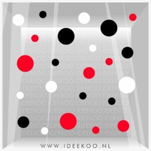 Confetti Rood Wit Zwart 23 stuks