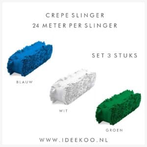 Crepeguirlande set 3 stuks blauw/groen/wit