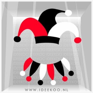 Raamsticker Nar rood wit zwart