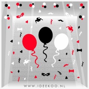 Versierset rood wit zwart 50 delig